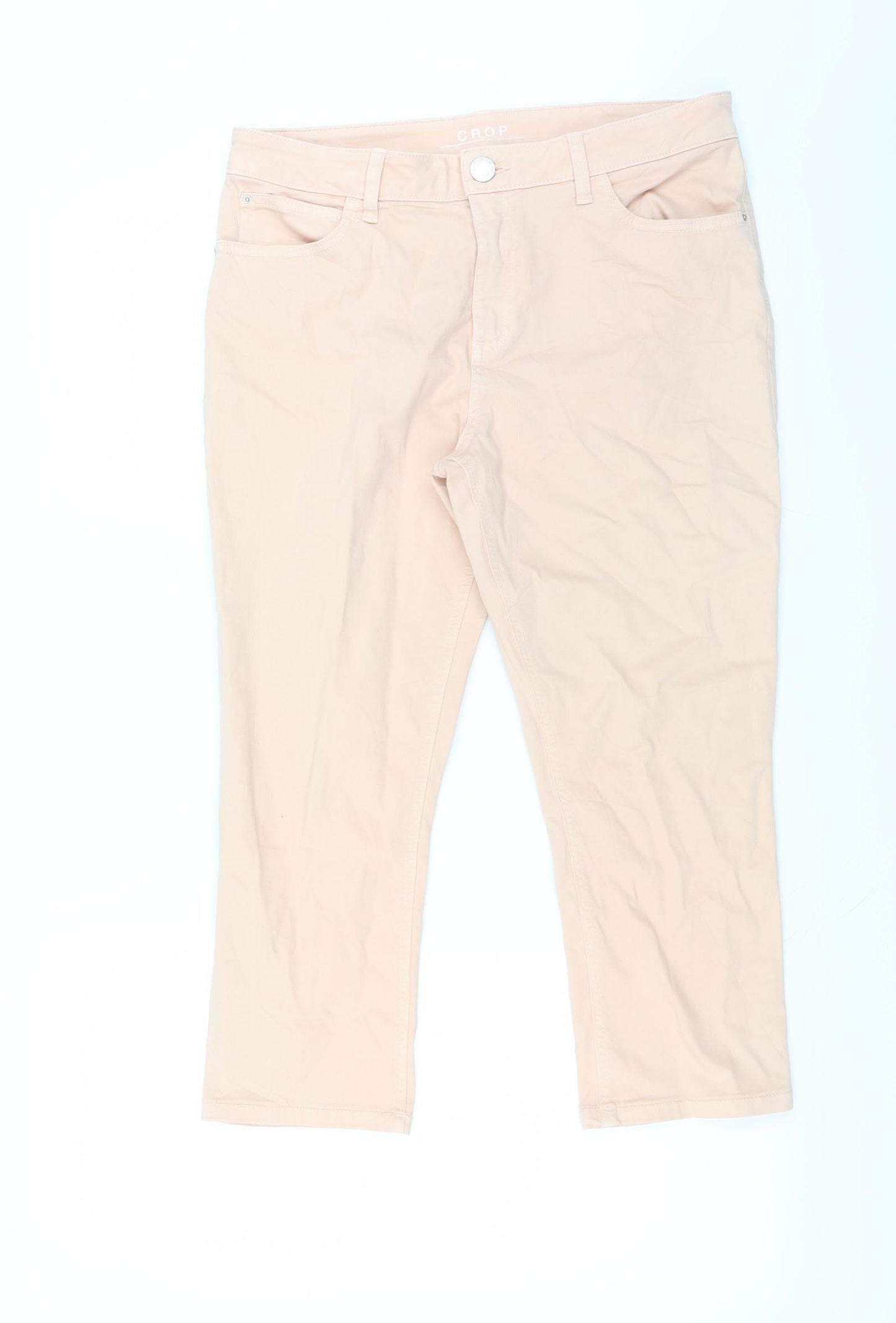Womens UK Size 32 in Preworn Slim Fit Cropped Pink Jeans