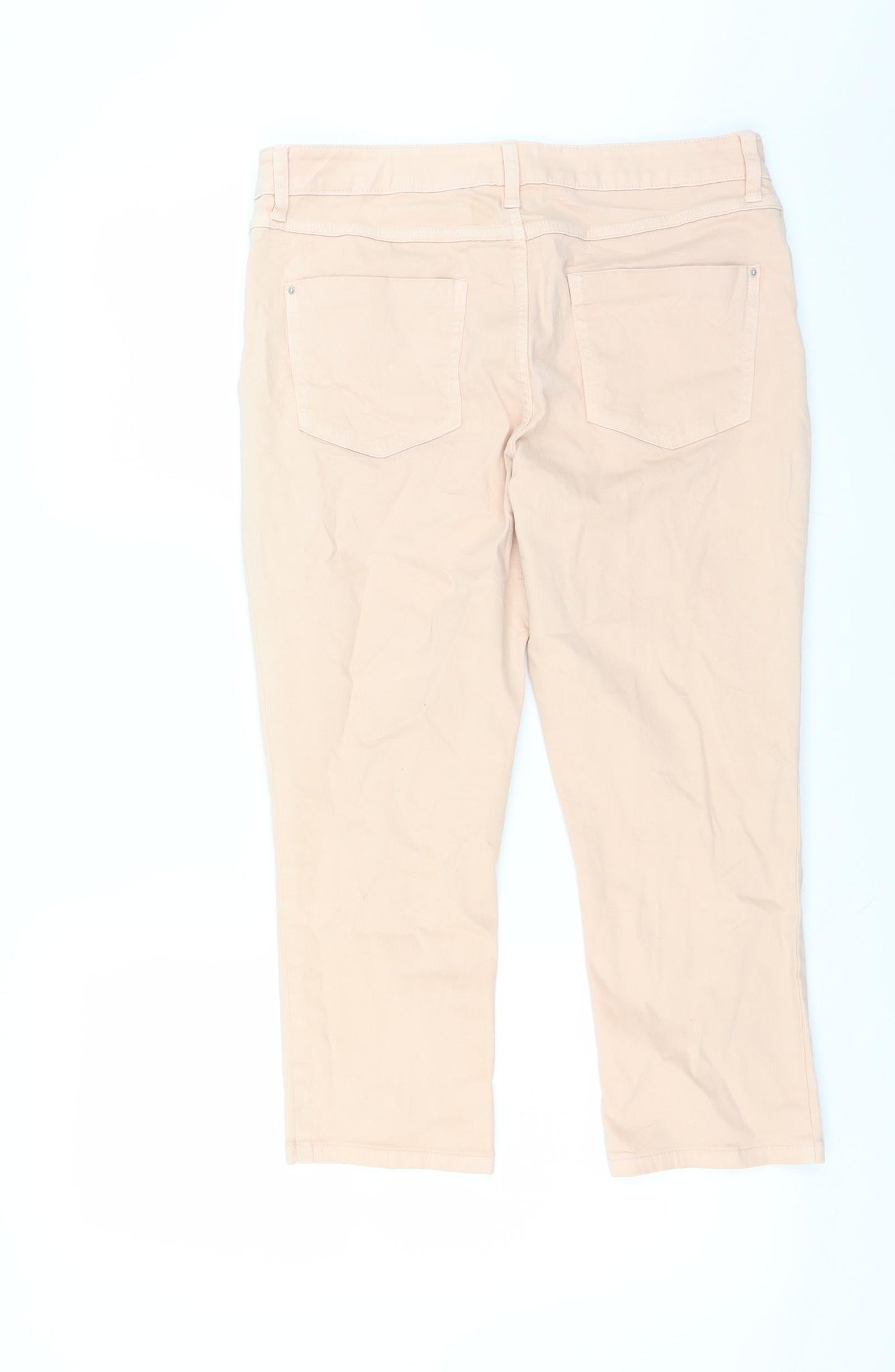 Womens UK Size 32 in Preworn Slim Fit Cropped Pink Jeans