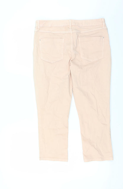 Womens UK Size 32 in Preworn Slim Fit Cropped Pink Jeans