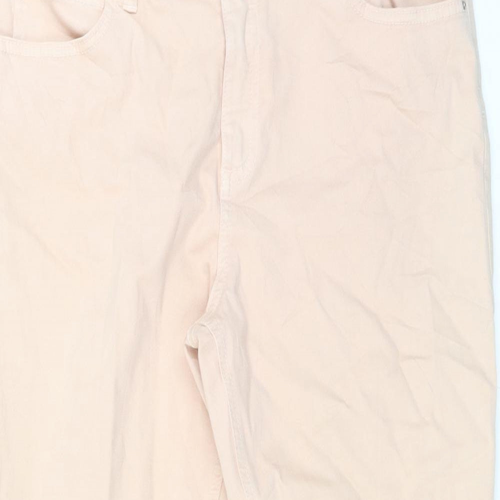 Womens UK Size 32 in Preworn Slim Fit Cropped Pink Jeans
