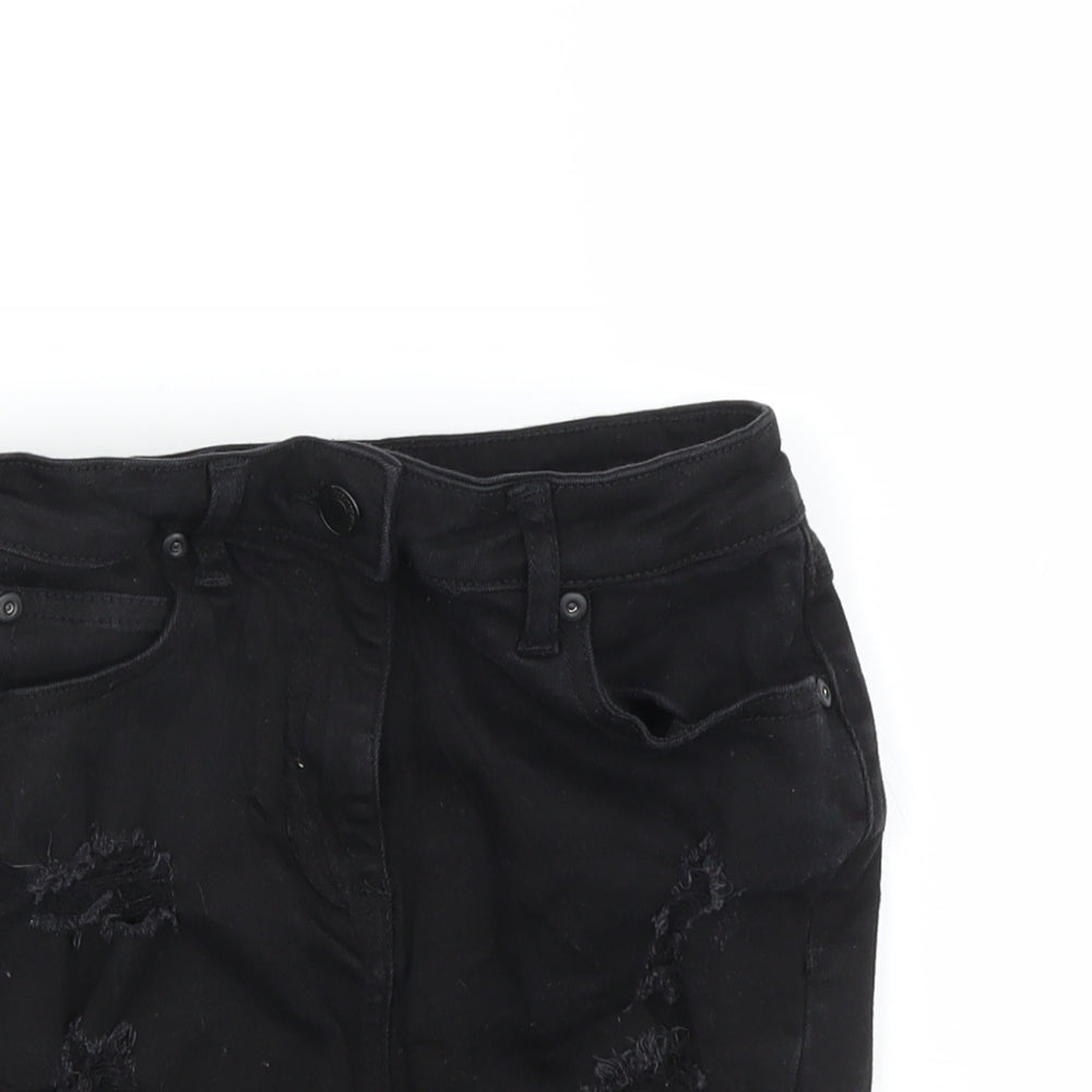 New Look Womens Black   Mini Skirt Size 8  - DISTRESSED