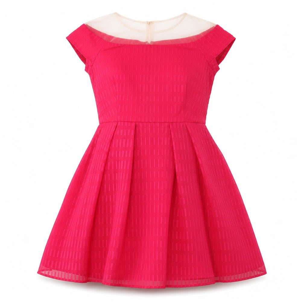 LITTLE MISTRESS Womens Pink Geometric  Fit & Flare  Size 12