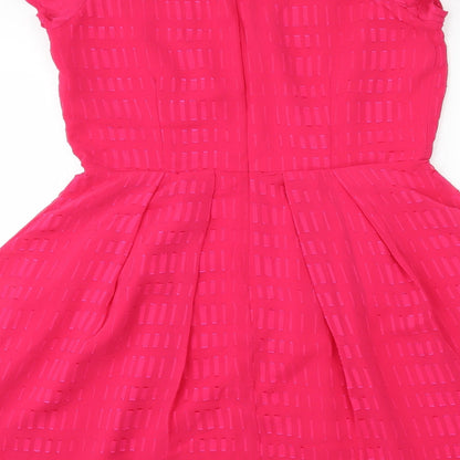 LITTLE MISTRESS Womens Pink Geometric  Fit & Flare  Size 12