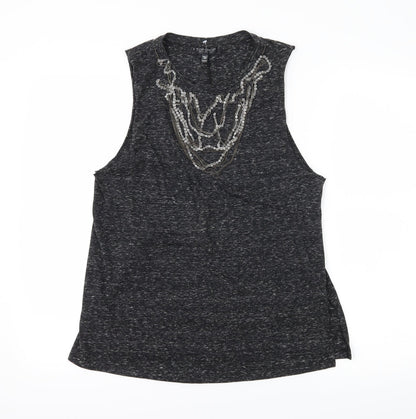 Womens UK Size 10 Topshop Grey Basic T-Shirt