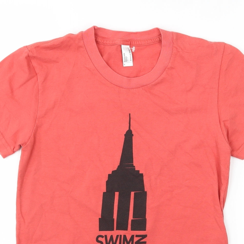 Womens UK Size S American Apparel Red Basic T-Shirt