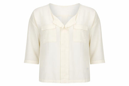 Womens UK Size 8 Topshop White Basic Blouse