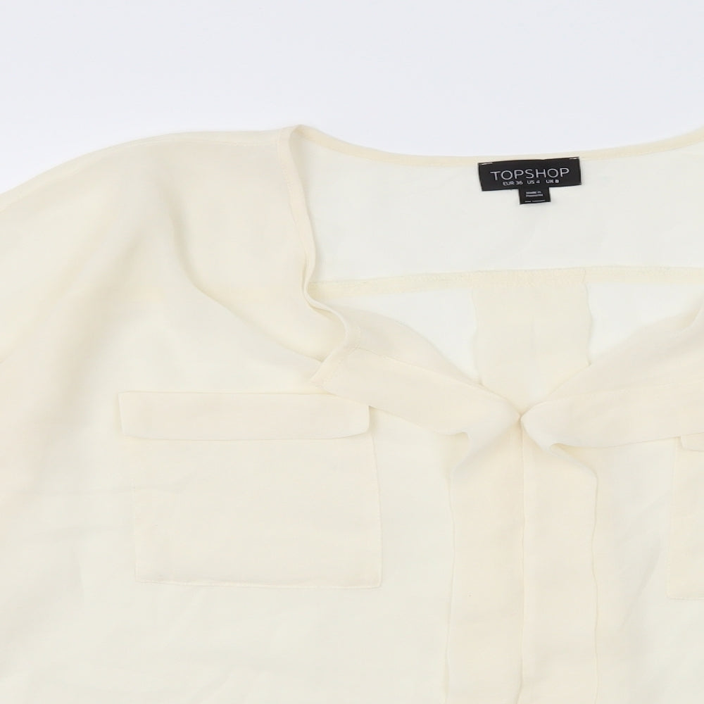 Womens UK Size 8 Topshop White Basic Blouse