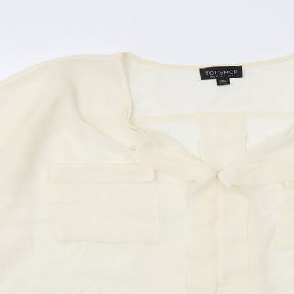 Womens UK Size 8 Topshop White Basic Blouse