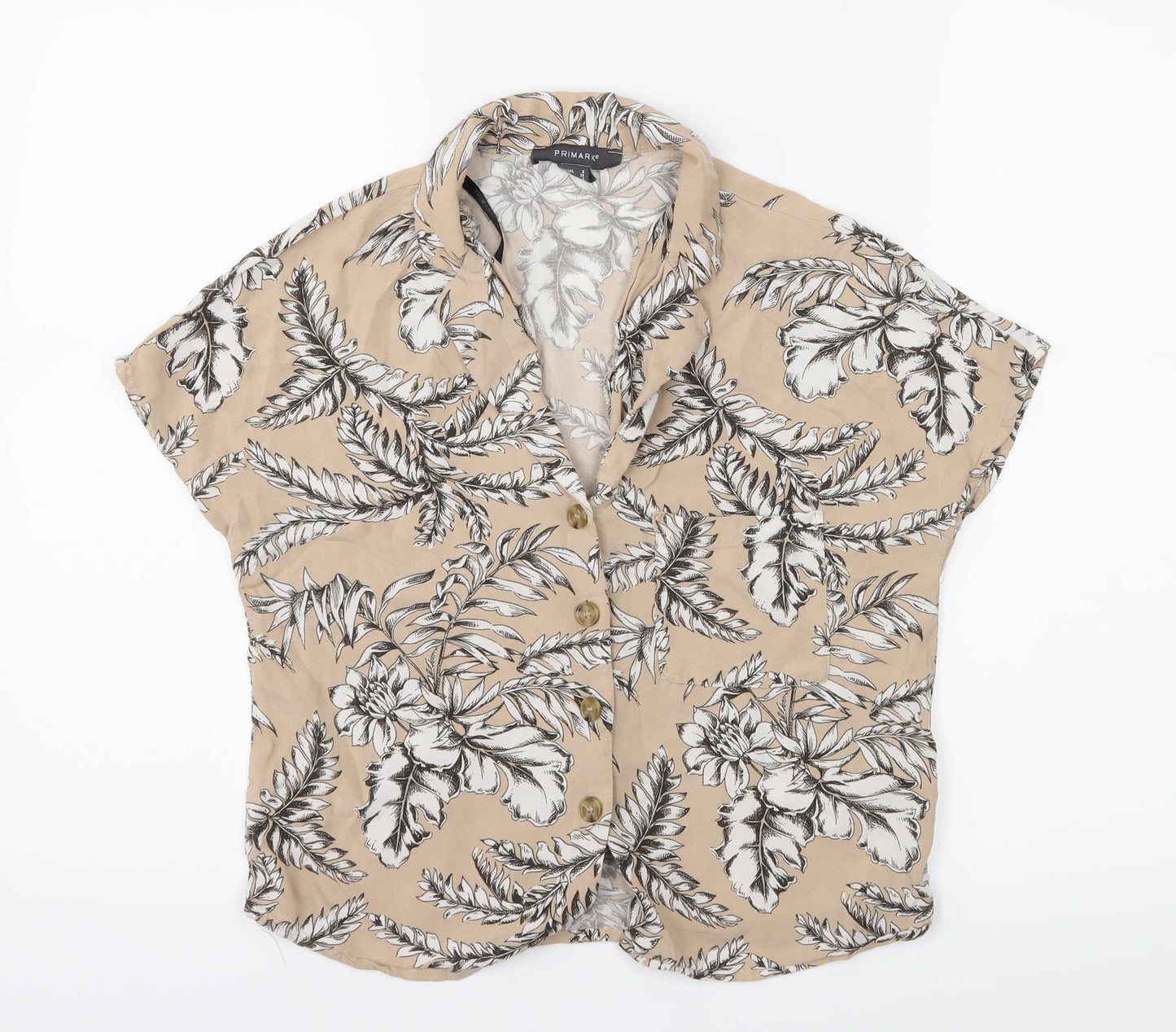 Primark Womens Beige Floral  Basic Blouse Size 6