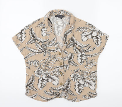 Primark Womens Beige Floral  Basic Blouse Size 6