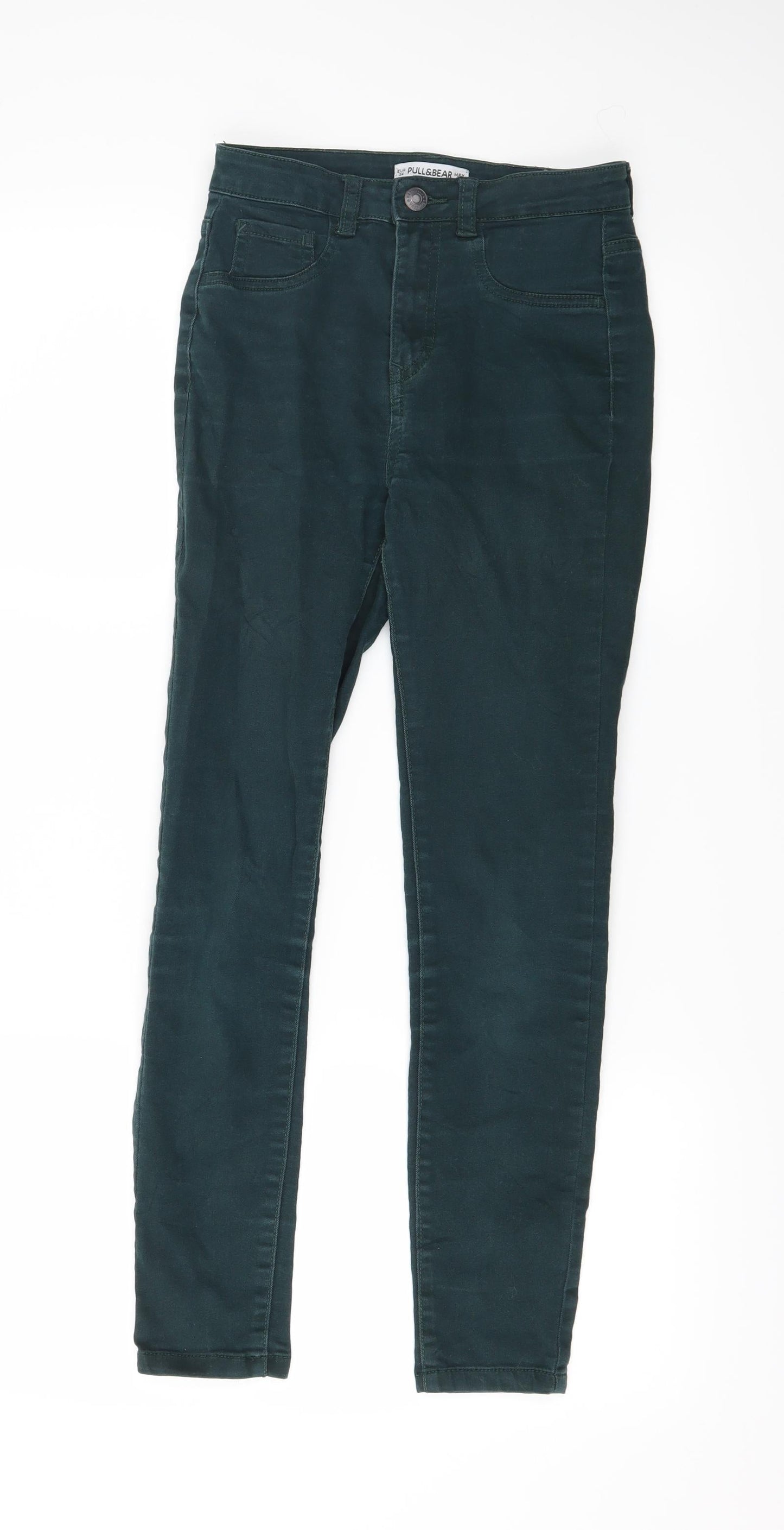 Pull&Bear Womens Green  Denim Skinny Jeans Size 6 L25 in