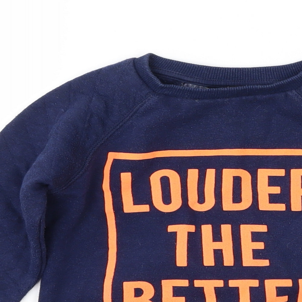 George Boys Blue  Jersey Pullover Sweatshirt Size 2-3 Years  - Louder the Better