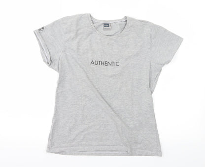 Womens UK Size M JERZEES Grey Basic T-Shirt