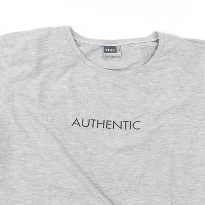 Womens UK Size M JERZEES Grey Basic T-Shirt