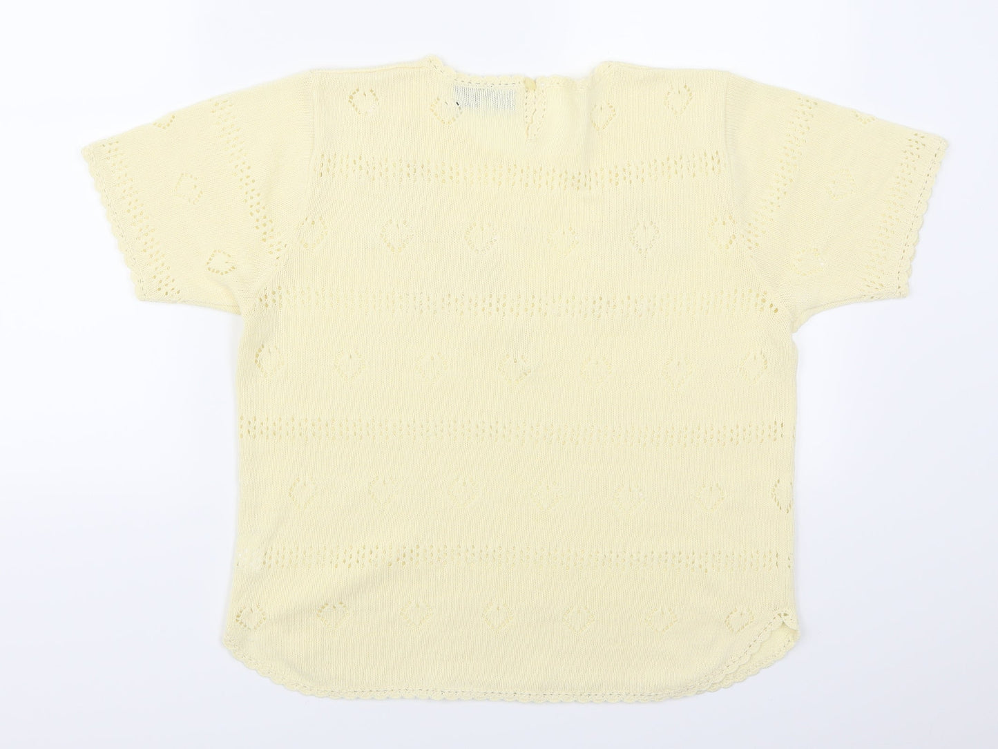 Affections Womens Yellow Floral  Pullover Jumper Size M