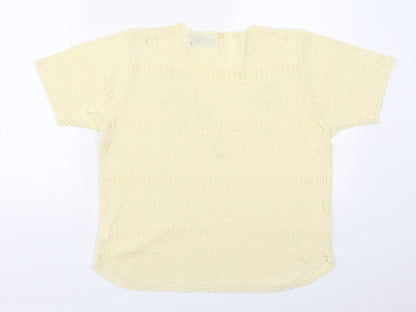 Affections Womens Yellow Floral  Pullover Jumper Size M