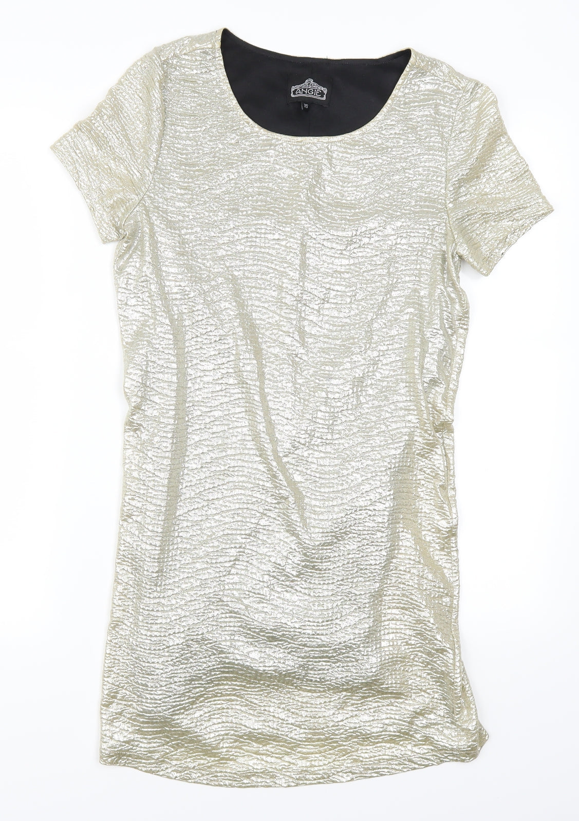 Angie Womens Gold   T-Shirt Dress  Size XS
