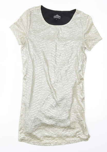 Angie Womens Gold   T-Shirt Dress  Size XS