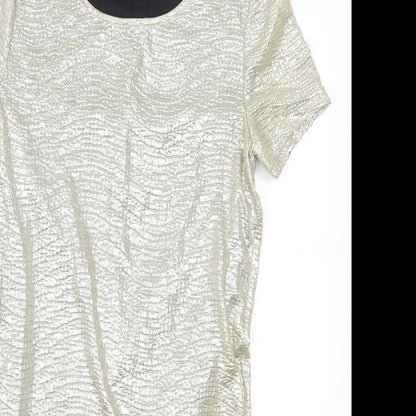 Angie Womens Gold   T-Shirt Dress  Size XS
