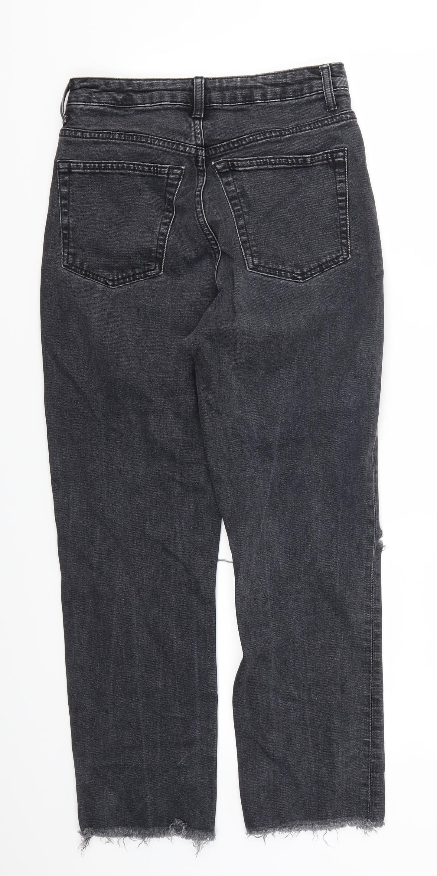 Topshop Womens Grey  Denim Straight Jeans Size 26 in L24 in