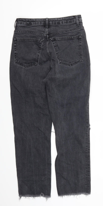Topshop Womens Grey  Denim Straight Jeans Size 26 in L24 in