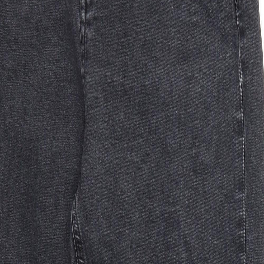 Topshop Womens Grey  Denim Straight Jeans Size 26 in L24 in