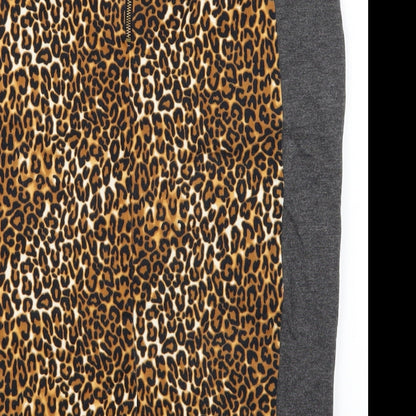 Marks and Spencer Womens Brown Animal Print  Straight & Pencil Skirt Size 12