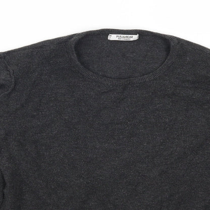 Pull & Bear Womens Grey   Pullover Jumper Size L  - Cropped
