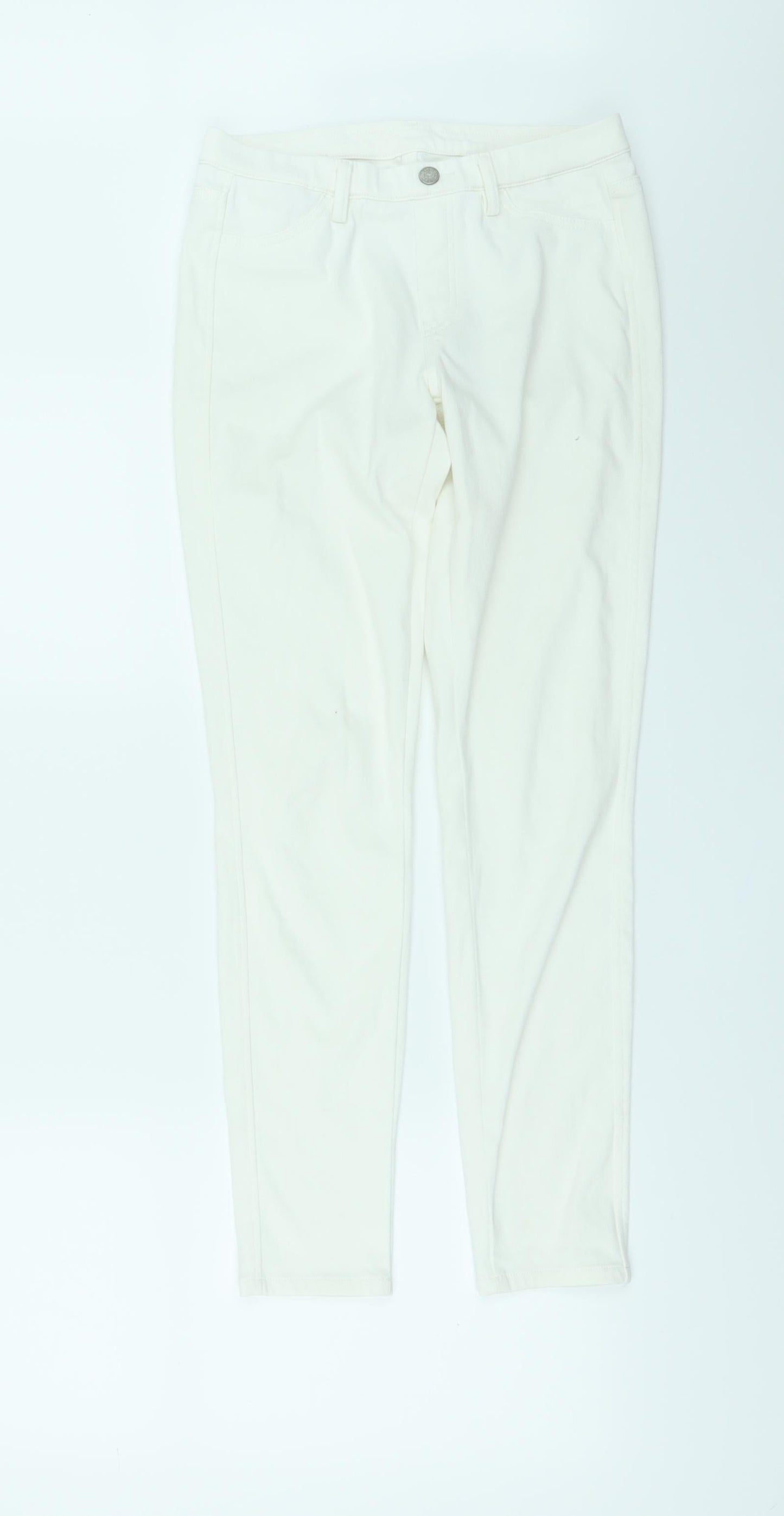 Womens UK Size 10 Preworn Regular Fit Jegging White Jeans