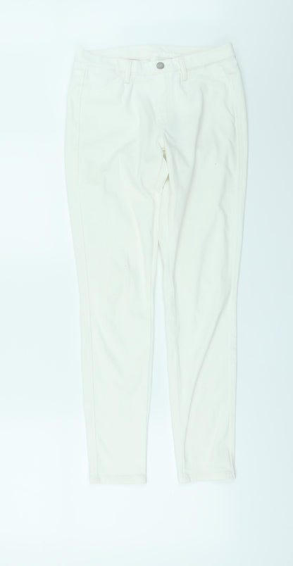 Womens UK Size 10 Preworn Regular Fit Jegging White Jeans