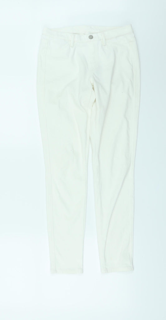 Womens UK Size 10 Preworn Regular Fit Jegging White Jeans