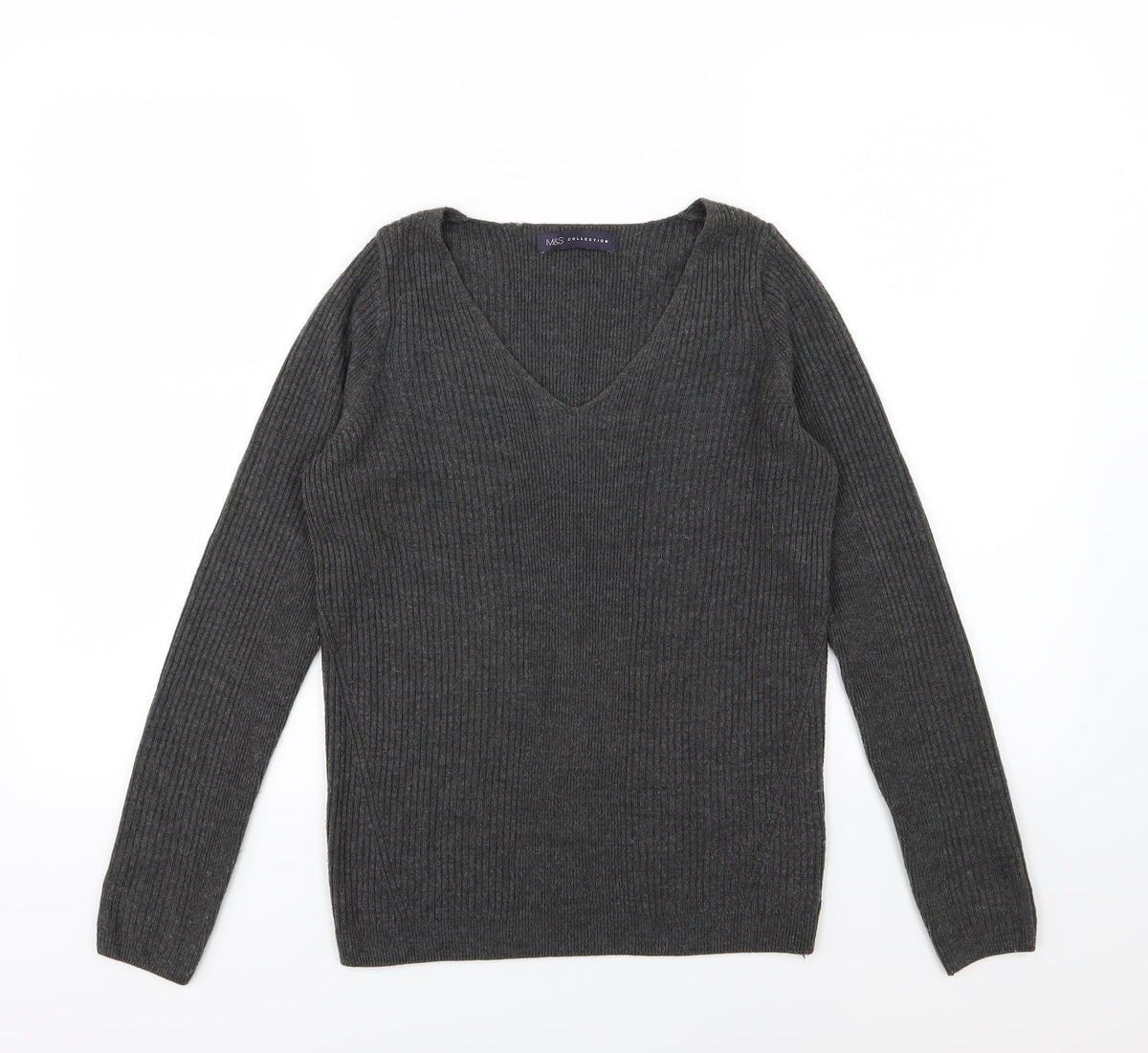 Marks & Spencer Womens Grey  Knit Pullover Jumper Size 8