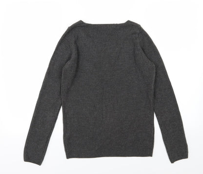 Marks & Spencer Womens Grey  Knit Pullover Jumper Size 8