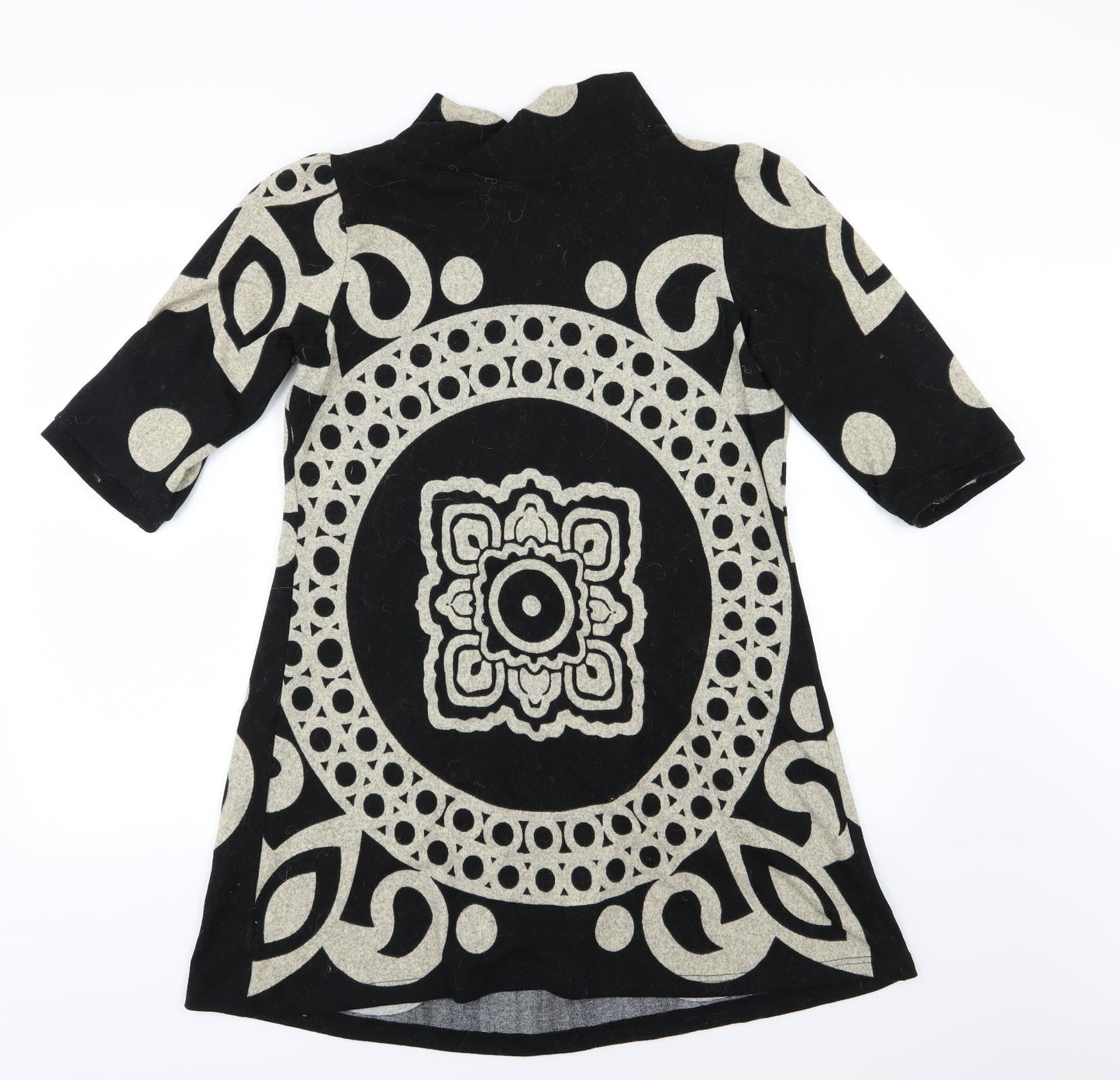 Stella Womens Black Geometric Knit Jumper Dress