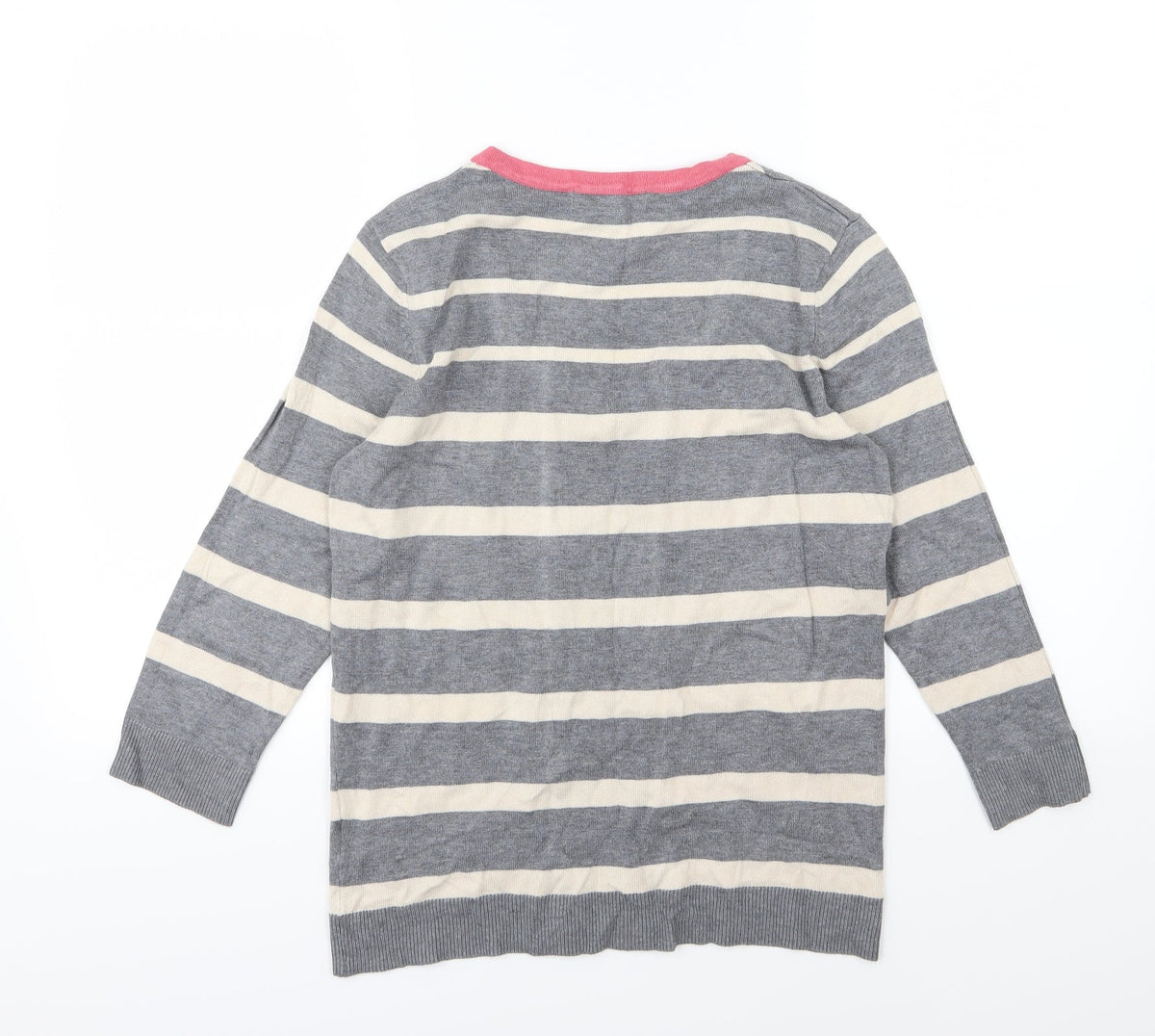 Julipa Womens Grey Striped Knit Pullover Jumper Size 12