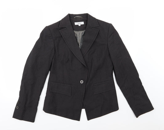 NEXT Womens Grey Striped  Jacket Suit Jacket Size 12