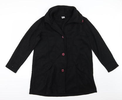 Womens UK Size 16 Preworn Black Overcoat