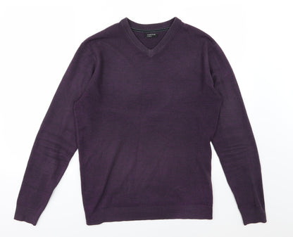 M&Co Mens Purple  Knit Pullover Jumper Size S