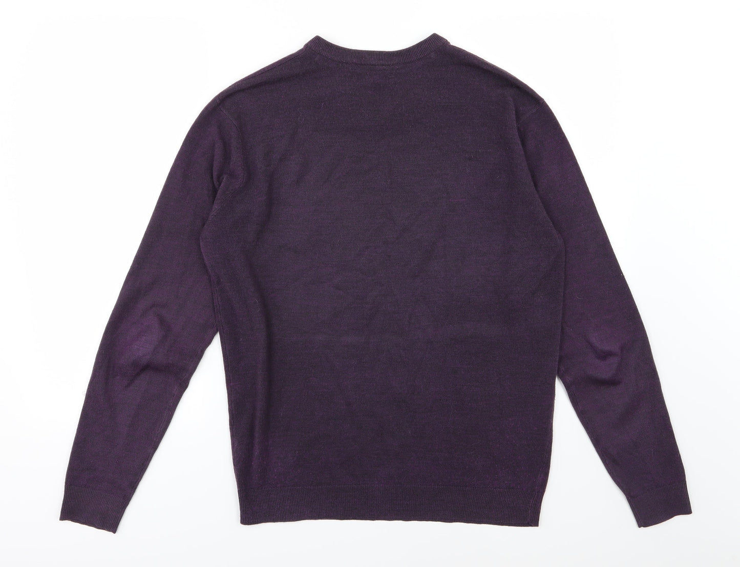 M&Co Mens Purple  Knit Pullover Jumper Size S