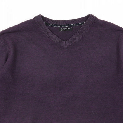 M&Co Mens Purple  Knit Pullover Jumper Size S
