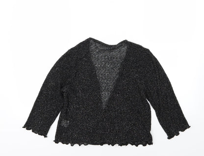 Alexara Womens Black  Knit Cardigan Jumper Size S