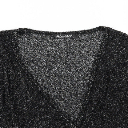 Alexara Womens Black  Knit Cardigan Jumper Size S