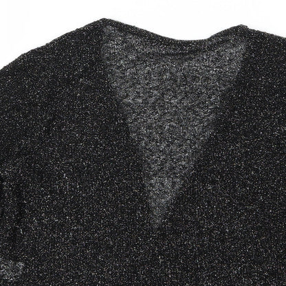Alexara Womens Black  Knit Cardigan Jumper Size S