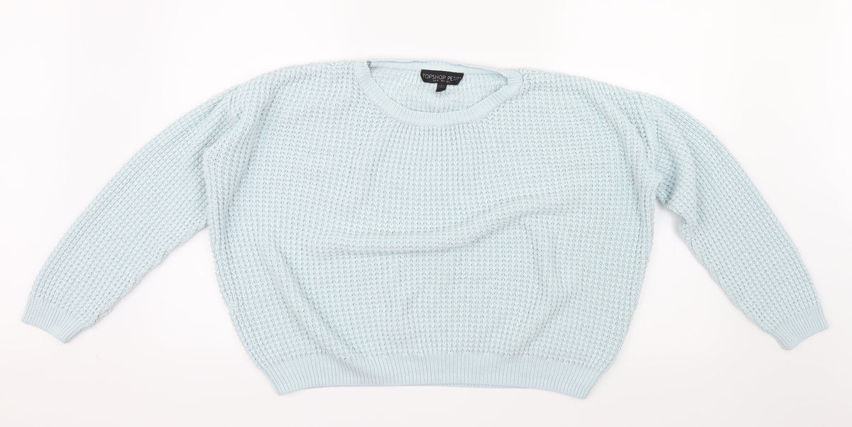 Topshop Womens Blue  Knit Pullover Jumper Size 4