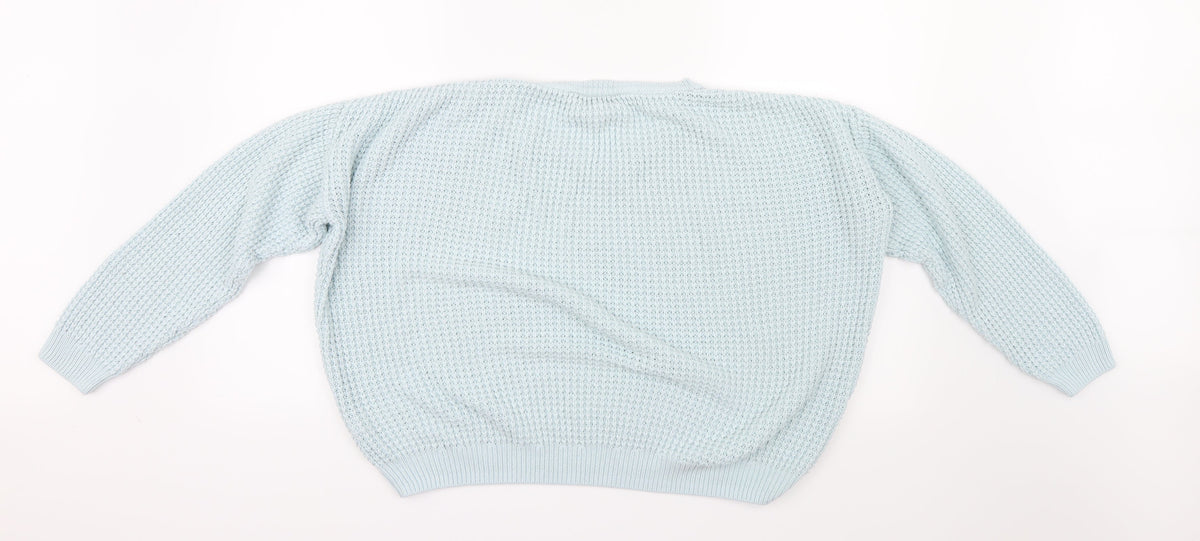 Topshop Womens Blue  Knit Pullover Jumper Size 4