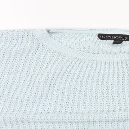 Topshop Womens Blue  Knit Pullover Jumper Size 4