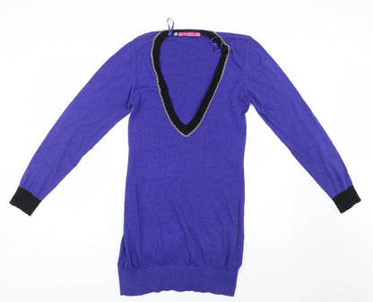 Pink Soda Womens Blue  Knit Pullover Jumper Size 10