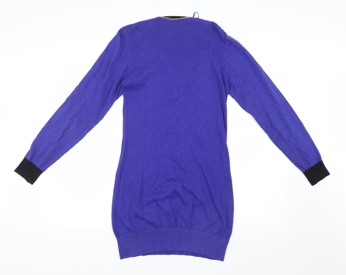 Pink Soda Womens Blue  Knit Pullover Jumper Size 10