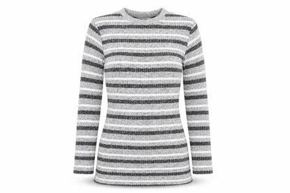 Peacocks Womens Grey Striped  Pullover Jumper Size 10