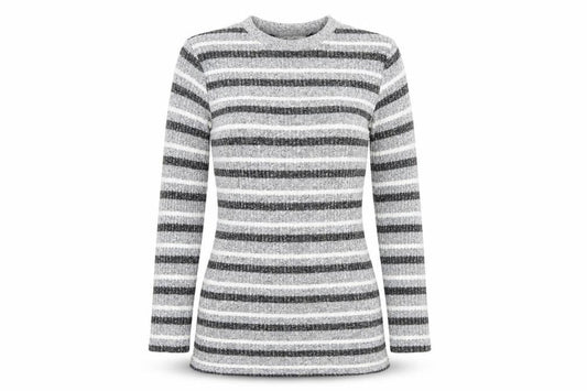 Peacocks Womens Grey Striped  Pullover Jumper Size 10